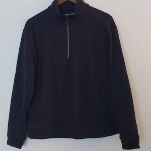 Ministry of Supply 1/4 Zip Pullover Sweater Heather Blue Two Pockets Size Medium